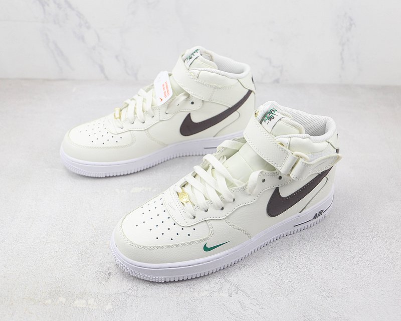 Nike Air Force 1 Mid "Wheat White/Dark Grey/Green" фото № 5