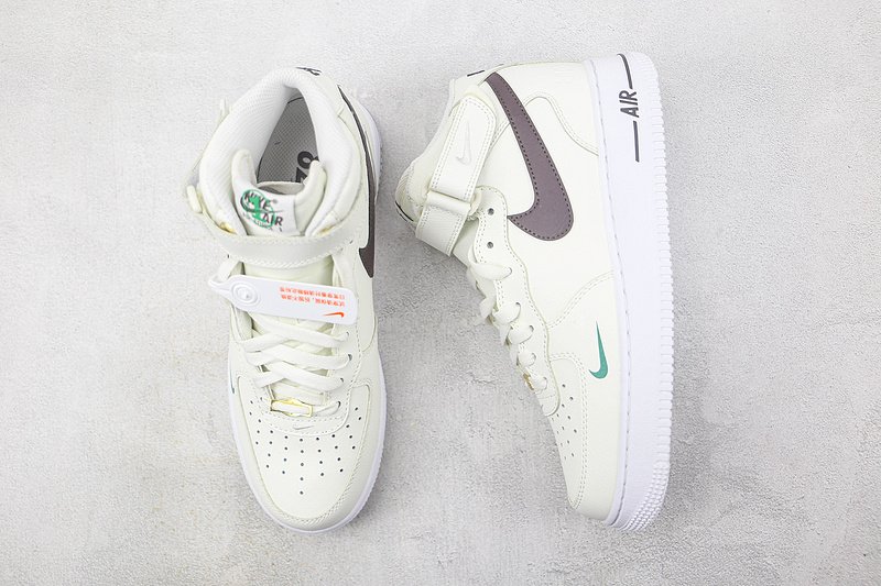 Nike Air Force 1 Mid "Wheat White/Dark Grey/Green" фото № 6