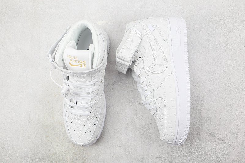 Louis Vuitton x Nike Air Force 1 Mid "White Monogram" фото № 6