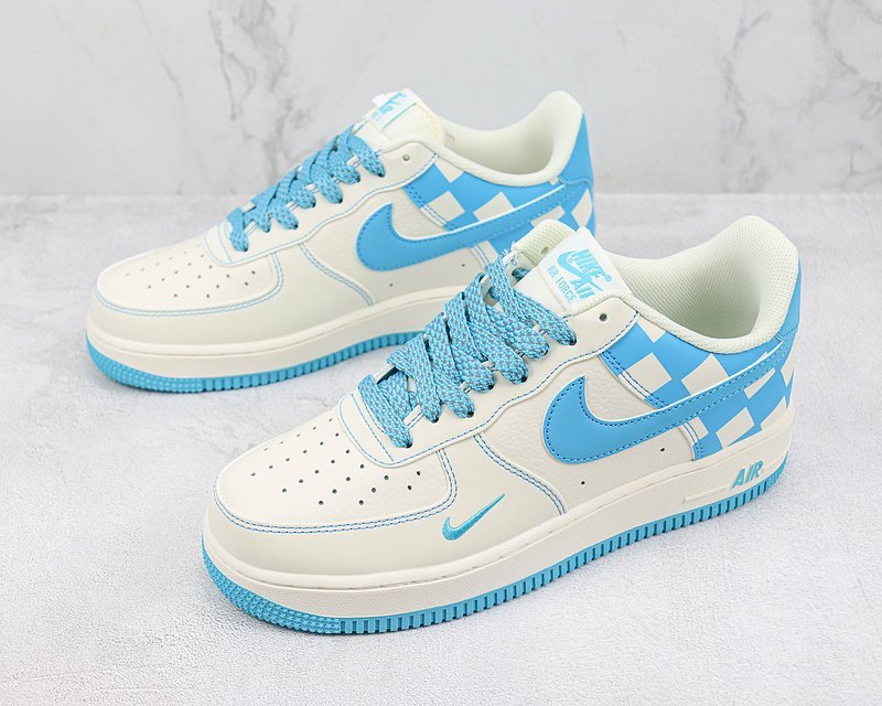 Nike Air Force 1 Low "Blue Checkers/Ivory" фото № 5
