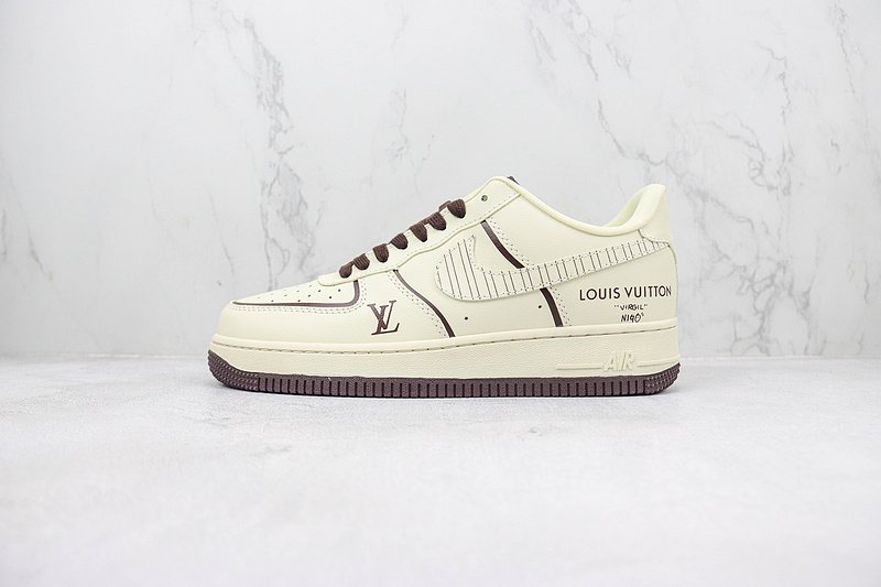 Louis Vuitton x Nike Air Force 1 Low "Cream White/Brown/Hatching" фото № 2