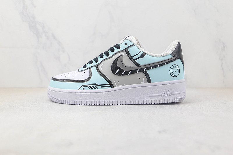 Nike Air Force 1 07 Low "Blue/Black Graffiti/Grey" фото № 2