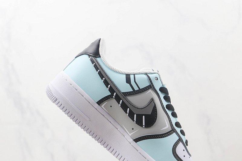 Nike Air Force 1 07 Low "Blue/Black Graffiti/Grey" фото № 3