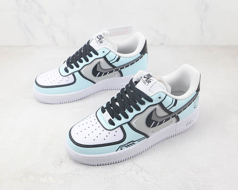 Nike Air Force 1 07 Low "Blue/Black Graffiti/Grey" фото № 5