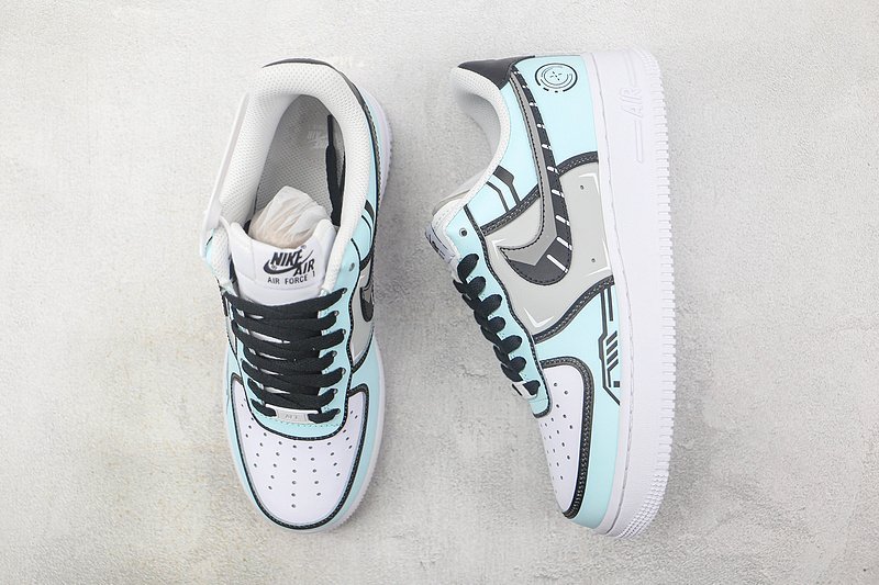 Nike Air Force 1 07 Low "Blue/Black Graffiti/Grey" фото № 7