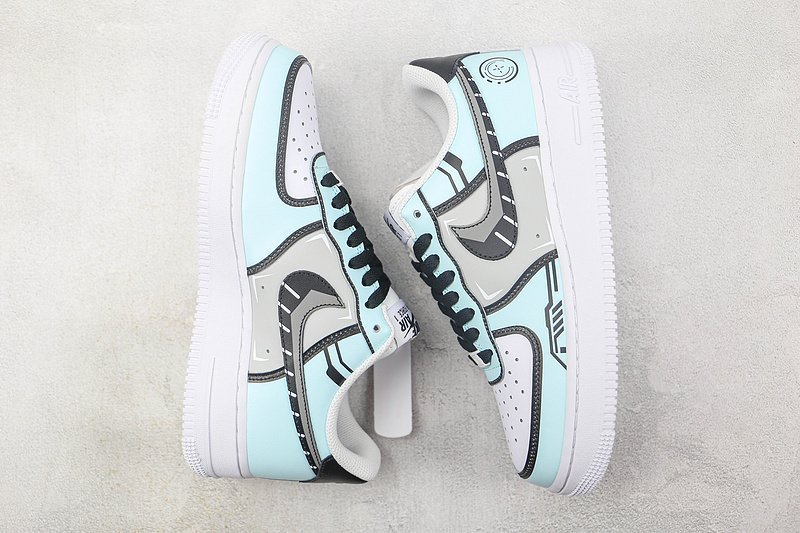 Nike Air Force 1 07 Low "Blue/Black Graffiti/Grey" фото № 6