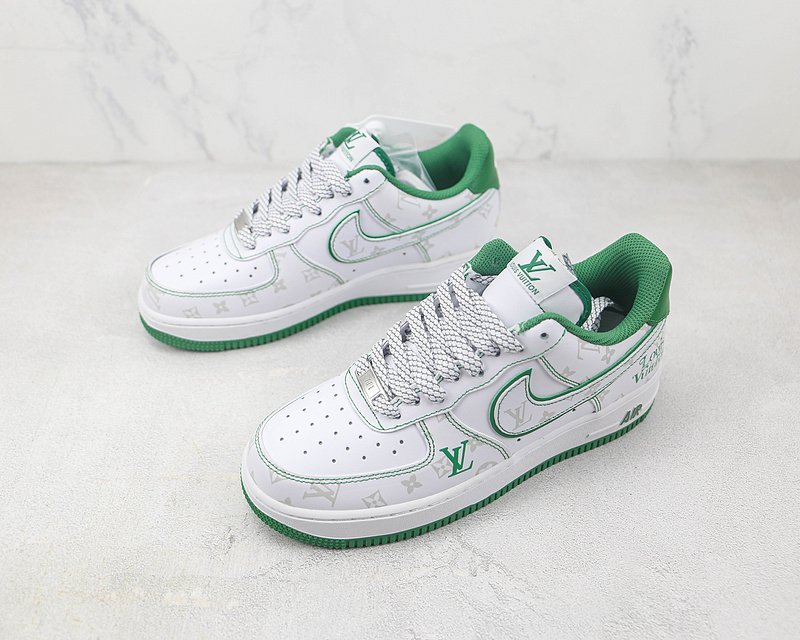 Louis Vuitton x Nike Air Force 1 Low "Green/White/Grey" фото № 5