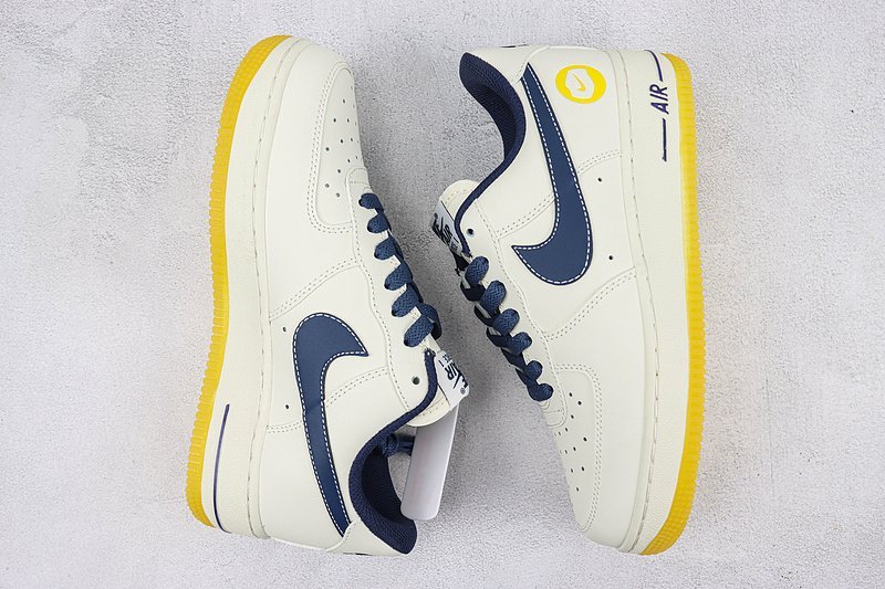 Nike Air Force 1 Low "Milky White/Navy/Yellow" фото № 6