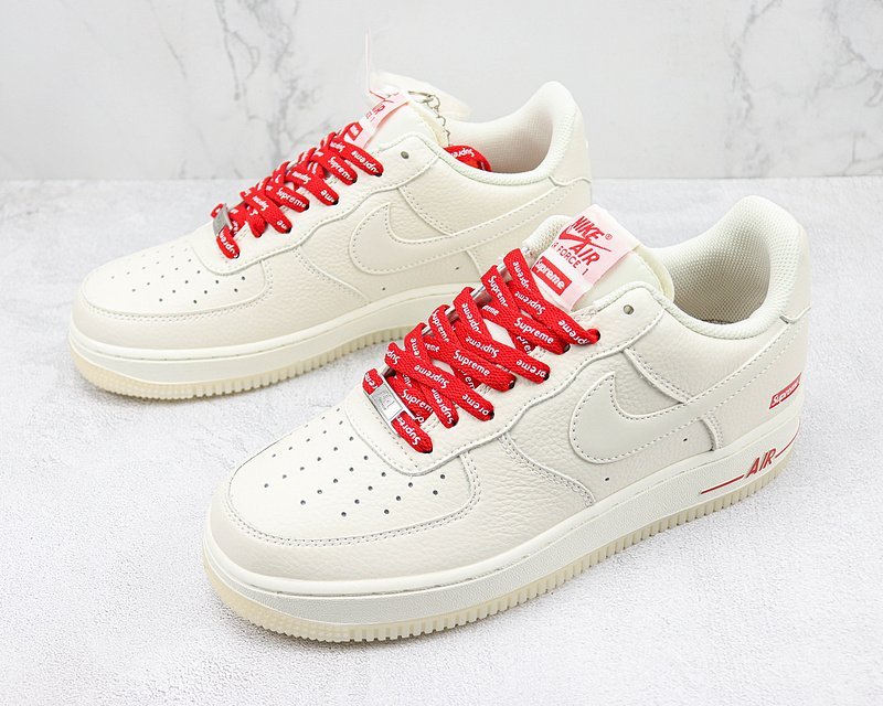 Supreme x Nike Air Force 1 Low "Beige/Red" фото № 5