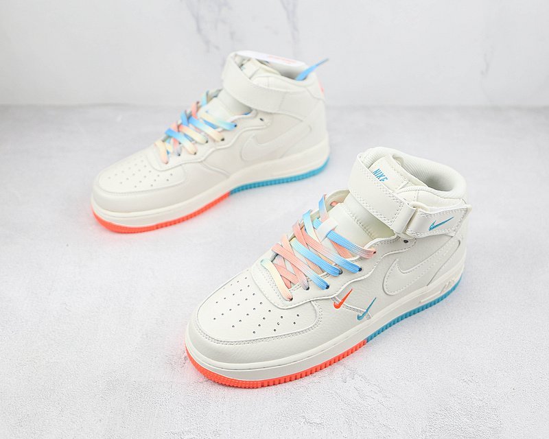Nike Air Force 1 Mid "Beige/Orange/Blue" фото № 7