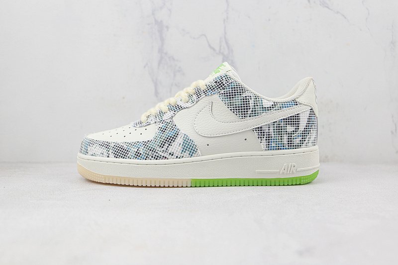 Nike Air Force 1 Low "White/Blue/Green" фото № 2