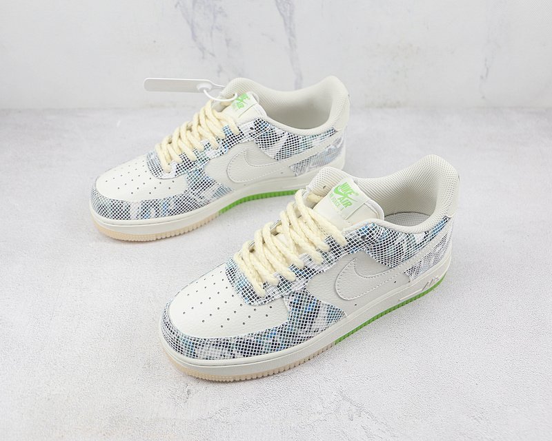 Nike Air Force 1 Low "White/Blue/Green" фото № 5