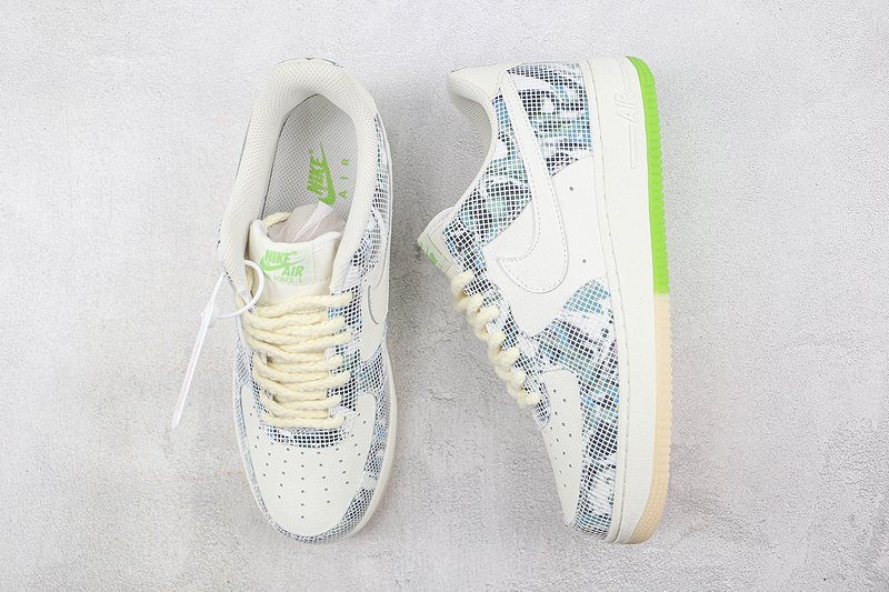 Nike Air Force 1 Low "White/Blue/Green" фото № 6