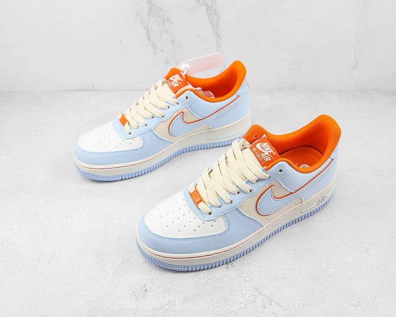 Nike Air Force 1 Low "Orange/Light Blue/White" фото № 5