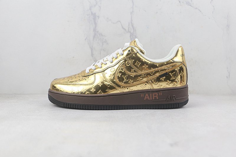 Louis Vuitton x Nike Air Force 1 Low "Gold/Monogram" фото № 2