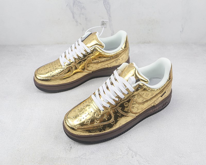 Louis Vuitton x Nike Air Force 1 Low "Gold/Monogram" фото № 5
