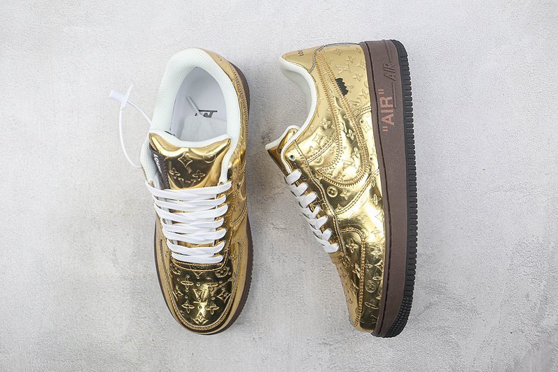 Louis Vuitton x Nike Air Force 1 Low "Gold/Monogram" фото № 7