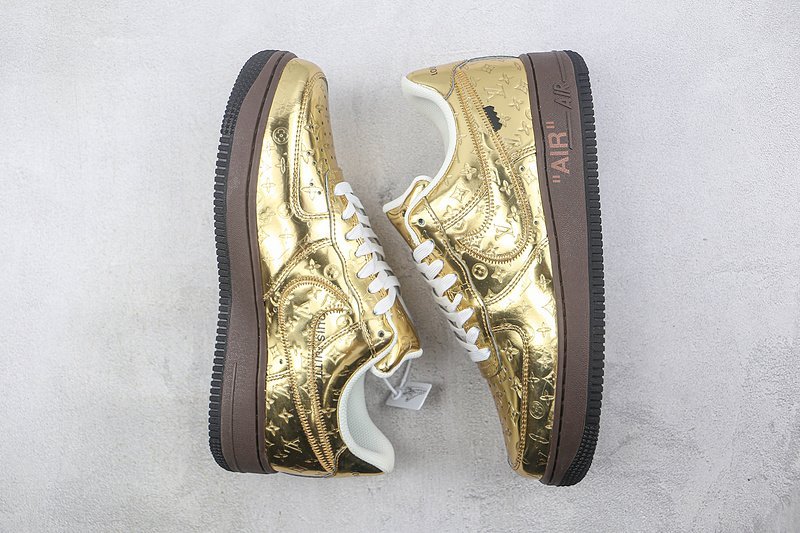 Louis Vuitton x Nike Air Force 1 Low "Gold/Monogram" фото № 6