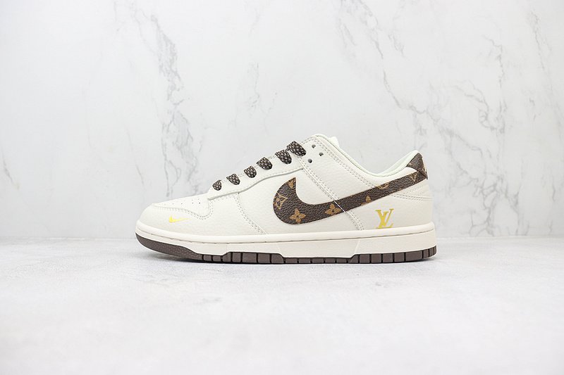 Louis Vuitton x Nike Dunk Low "Cedar Brown/Cream White/Monogram Swoosh" фото № 2