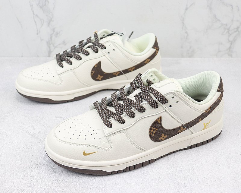 Louis Vuitton x Nike Dunk Low "Cedar Brown/Cream White/Monogram Swoosh" фото № 5