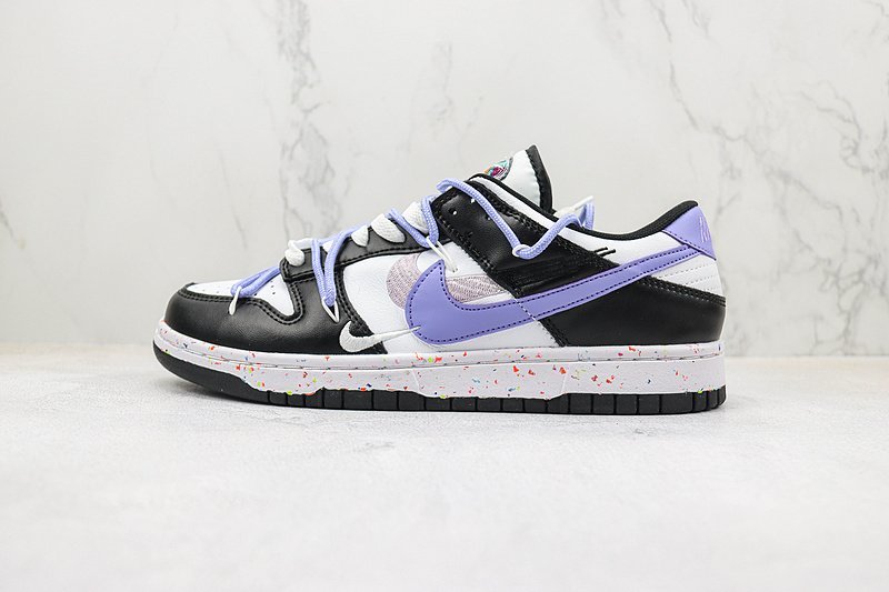 Nike Dunk Low Multi Swoosh "Black/White/Violet" фото № 2