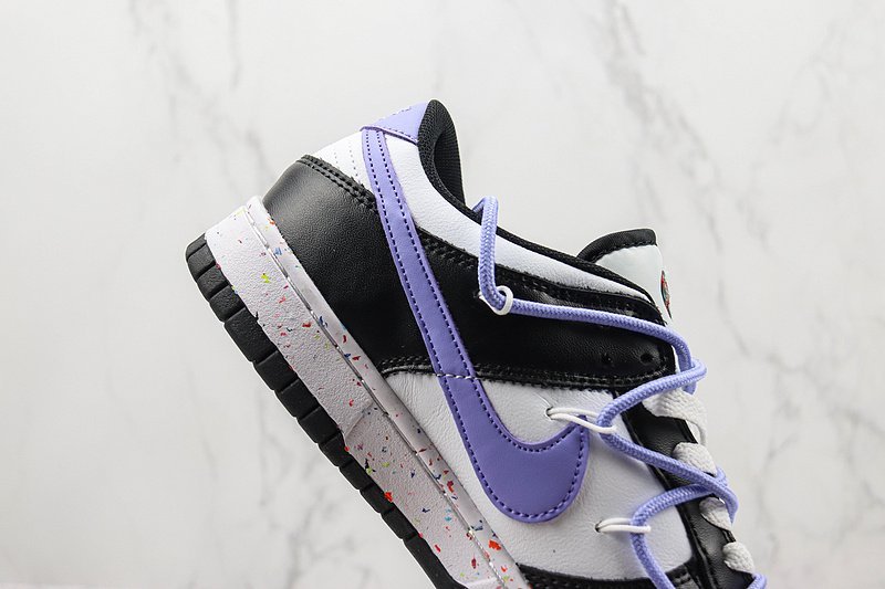 Nike Dunk Low Multi Swoosh "Black/White/Violet" фото № 3
