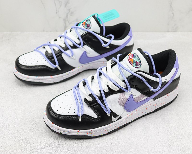 Nike Dunk Low Multi Swoosh "Black/White/Violet" фото № 5