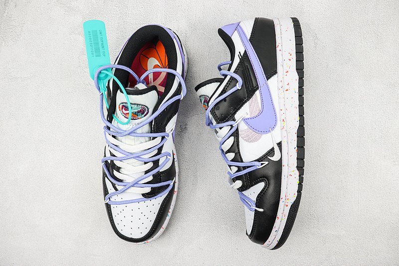 Nike Dunk Low Multi Swoosh "Black/White/Violet" фото № 6