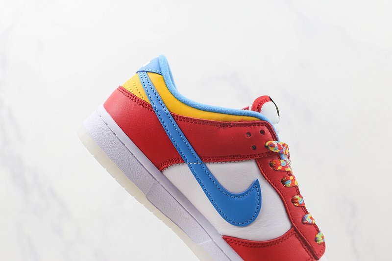 LeBron James x Fruity Pebbles x Nike Dunk Low "Red/Blue/White/Yellow" фото № 4