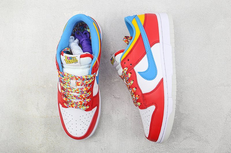LeBron James x Fruity Pebbles x Nike Dunk Low "Red/Blue/White/Yellow" фото № 6
