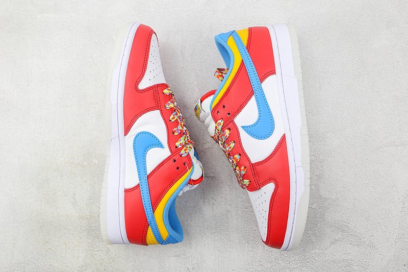 LeBron James x Fruity Pebbles x Nike Dunk Low "Red/Blue/White/Yellow" фото № 7
