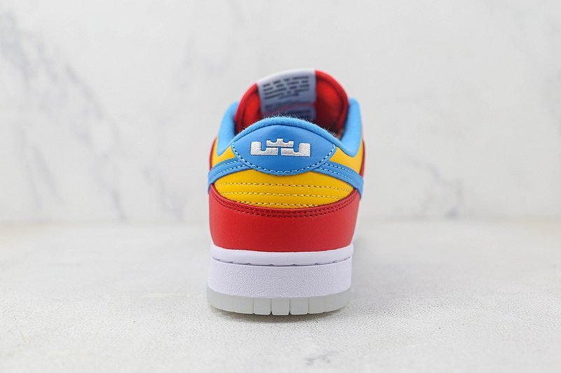 LeBron James x Fruity Pebbles x Nike Dunk Low "Red/Blue/White/Yellow" фото № 8