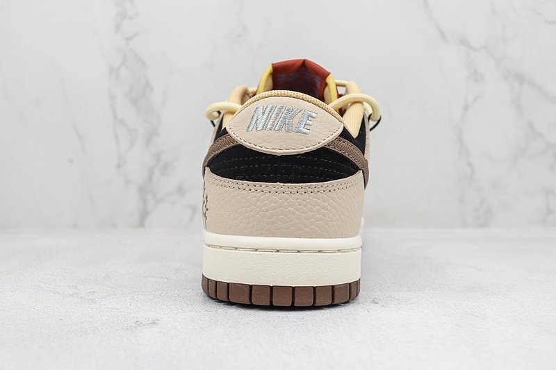 Nike Dunk Low Custom "Black/Dark Brown/Beige" фото № 9