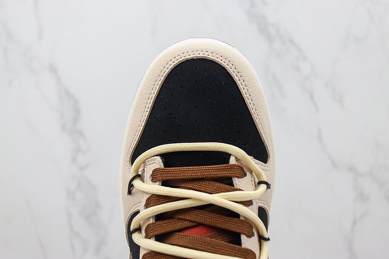 Nike Dunk Low Custom "Black/Dark Brown/Beige" фото № 4