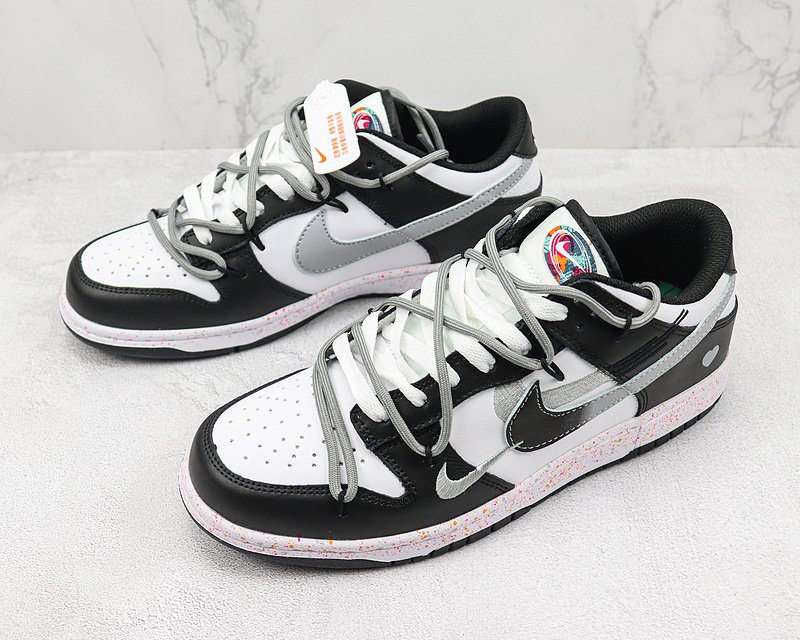 Nike Dunk Low Multi Swoosh "Black/Pink/Solar Grey" фото № 5