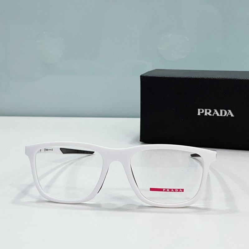 Оправа для очков Prada Square Frame With Line And Logo Side "White" фото № 2