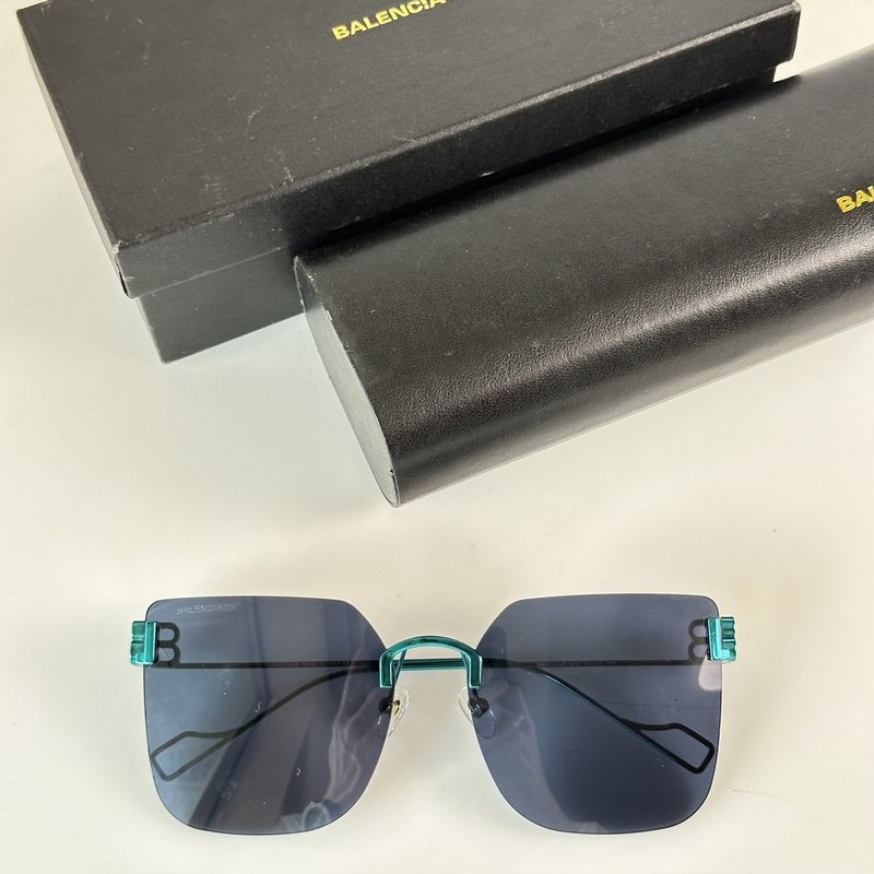 Солнцезащитные очки Balenciaga Large Lenses And Temples Decorated By Logo "Blue" фото № 2