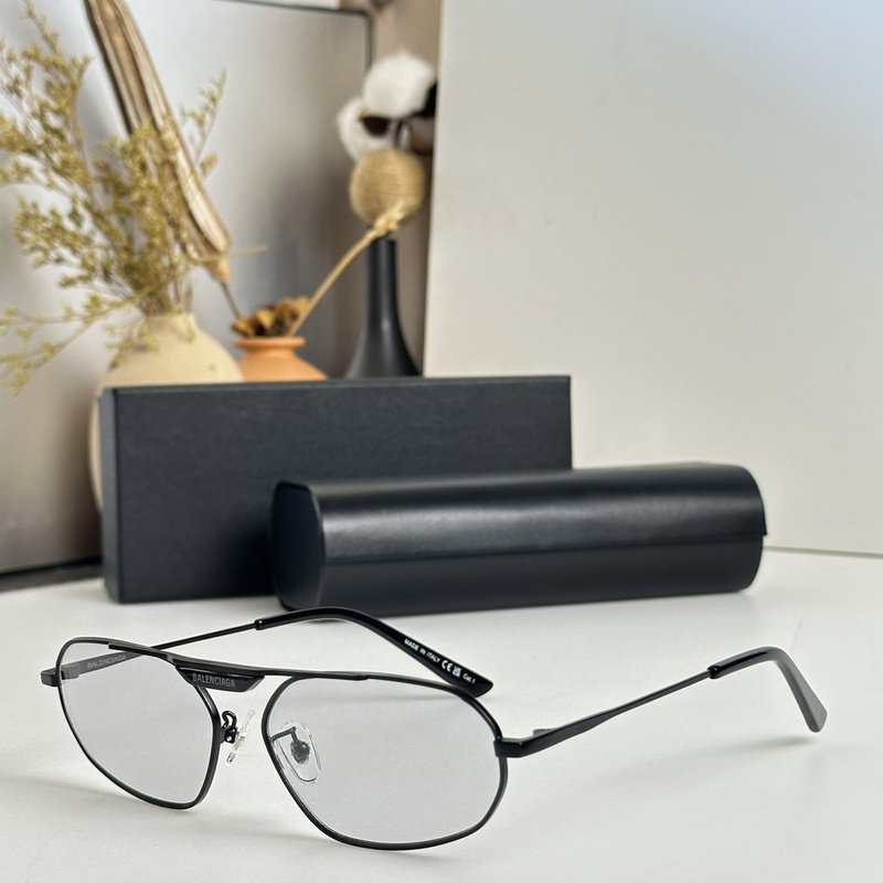 Солнцезащитные очки Balenciaga Thin Temples And Logo Middle Inscription "Gray/Black" фото № 2