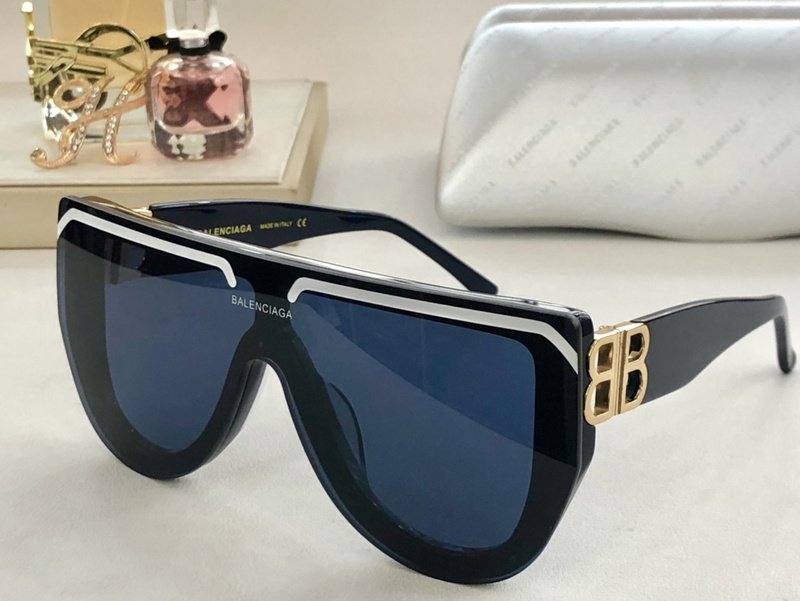 Солнцезащитные очки Balenciaga With Stripes And Logo "Blue" фото № 2