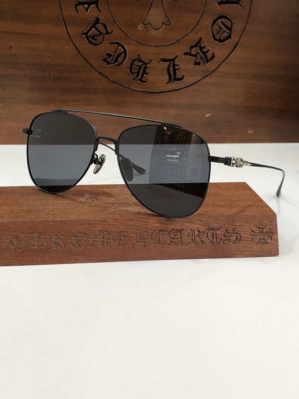 Солнцезащитные очки Chrome Hearts Thin Temples With Ornament "Black" фото № 2