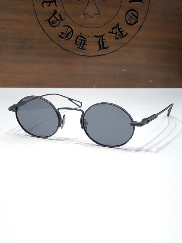Солнцезащитные очки Chrome Hearts Round Form With Thin Frame "Black" фото № 2