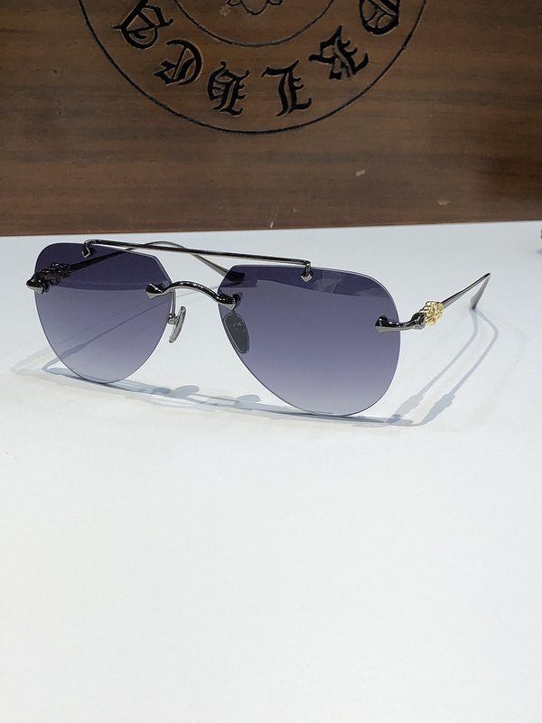 Солнцезащитные очки Chrome Hearts Aviator Shaped Lenses Connect By Top Line "Violet" фото № 2