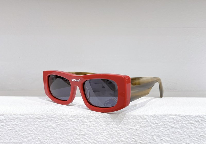 Солнцезащитные очки Off White Colorful Frame And Wide Temples "Red" фото № 4