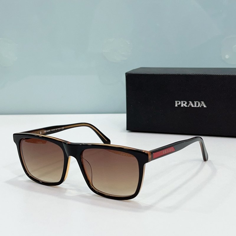 Солнцезащитные очки Prada Rectangle Form And Inscription On Frame "Brown" фото № 2