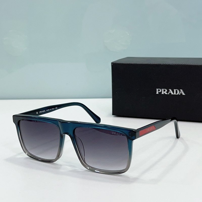 Солнцезащитные очки Prada Rectangle Shaped Colorful Frame With Inscription "Green/Gray" фото № 2
