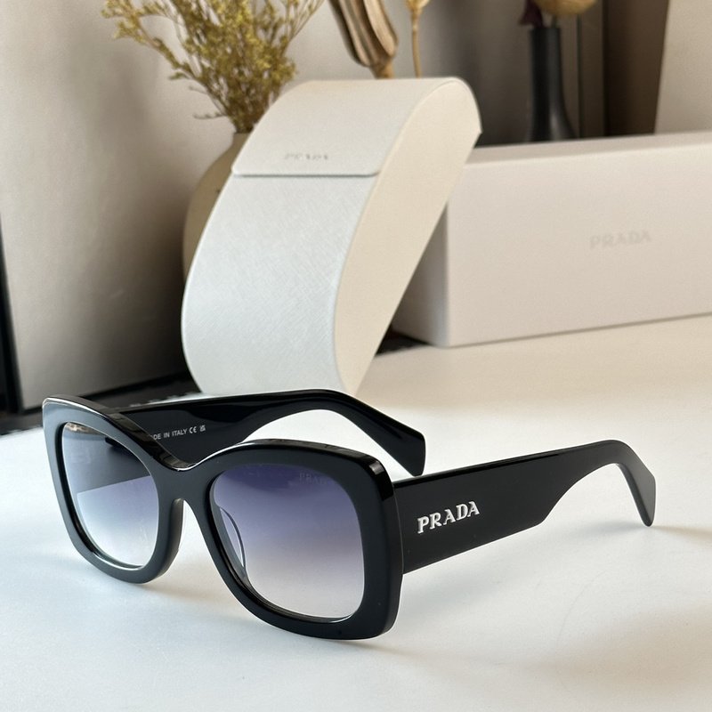 Солнцезащитные очки Prada Frame Decorated By Gold Inscription Side "Black/Blue" фото № 2