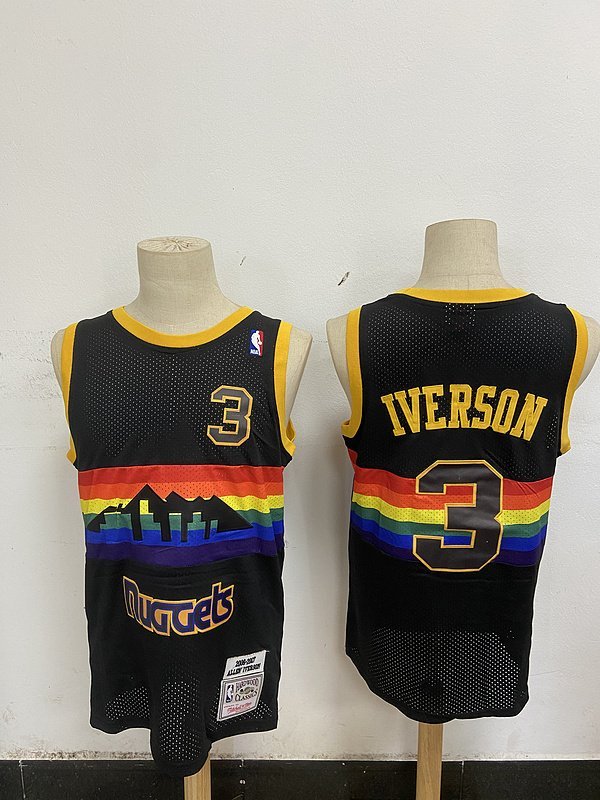 Баскетбольная Джерси Mitchell And Ness Denver Nuggets №3 Allen Iverson "Black" фото № 2
