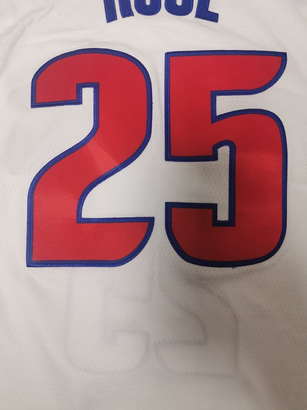 Баскетбольная Джерси Nike X NBA Detroit Pistons 19-20 №25 Derrick Rose "White" фото № 2