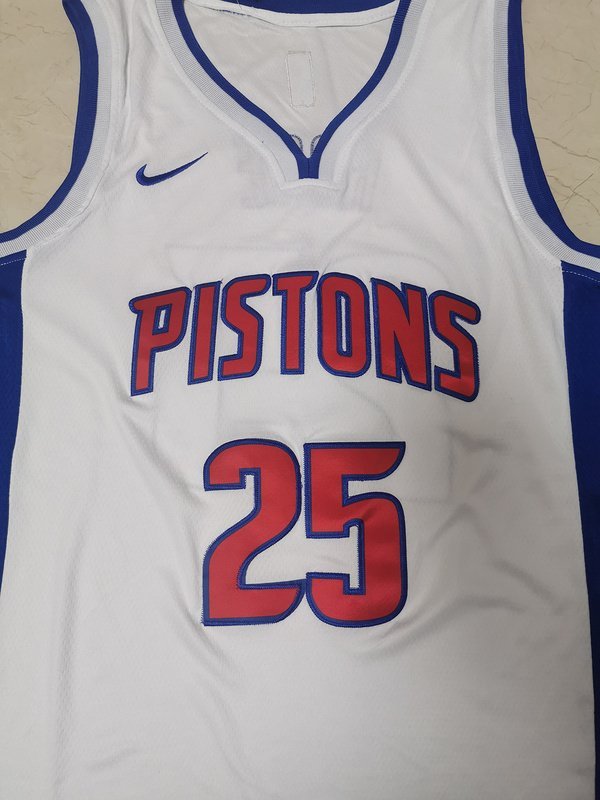 Баскетбольная Джерси Nike X NBA Detroit Pistons 19-20 №25 Derrick Rose "White" фото № 6