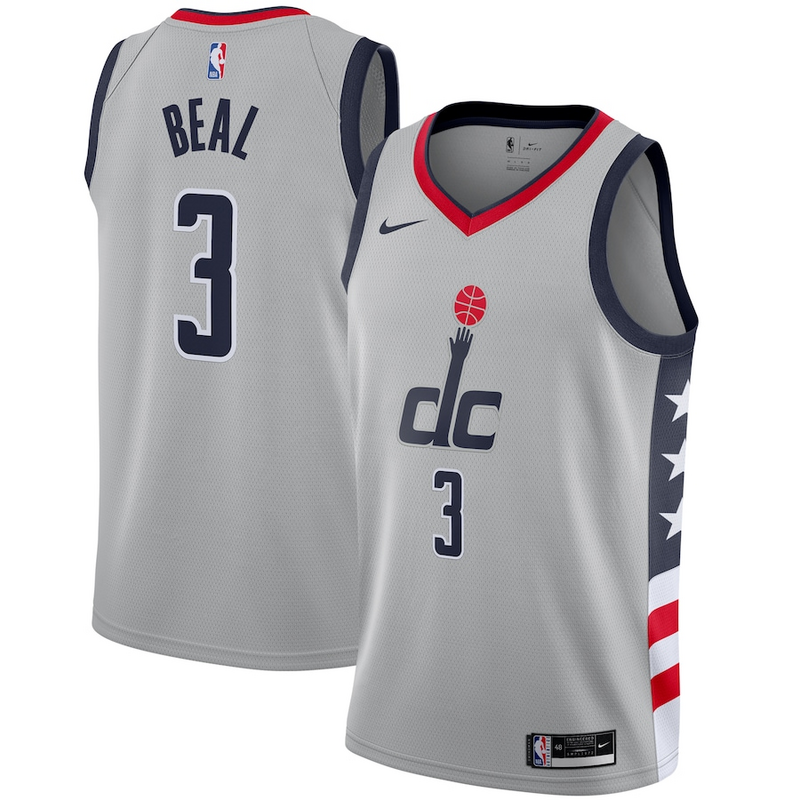 Баскетбольная Джерси Nike Washington Wizards 21 №3 Bradley Beal "Gray" фото № 2